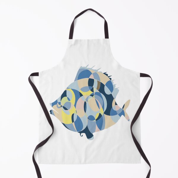Item preview, Blue & Beige Plaice Fish - Abstract Ocean Line Art designed and sold by iampaulmorris.
