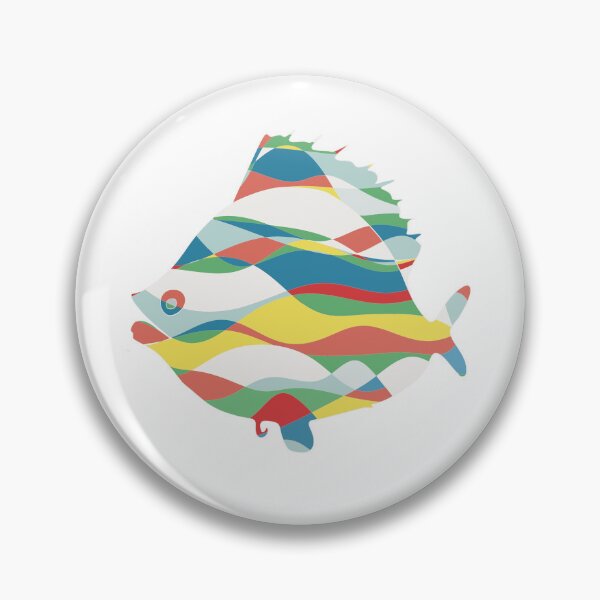 Item preview, Multicolour Stripe Plaice Fish - Abstract Ocean Line Art designed and sold by iampaulmorris.