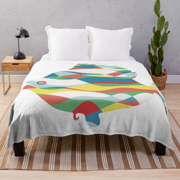 Item preview, Multicolour Stripe Plaice Fish - Abstract Ocean Line Art designed and sold by iampaulmorris.