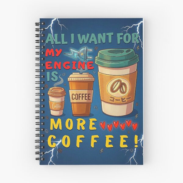 Item preview, Funny Coffee Lover Motivational Quotes Design about Engine Fuel from Caffeine! | ALL I WANT FOR MY ENGINE IS MORE COFFEE! designed and sold by Giulivo Store Graphic.