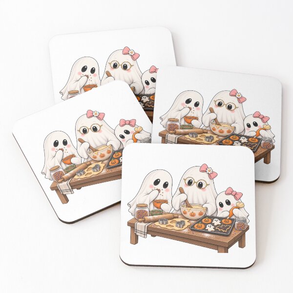Item preview, Cute Ghosts Baking Halloween Cookies with Grandma designed and sold by House Of Hauntlings.
