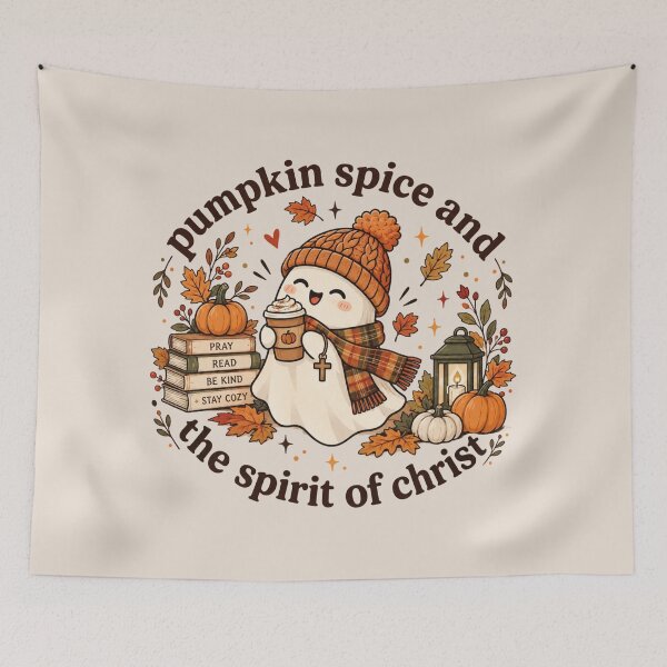 Item preview, Christian Halloween Ghost, Pumpkin Spice Faith, Cute Fall Jesus Gift, Bible Verse Autumn designed and sold by Quiajia.