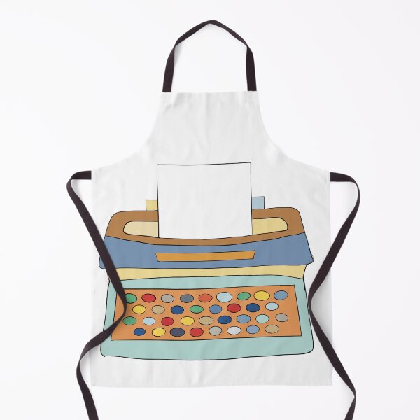 Item preview, Orange & Blue Retro Typewriter - Colourful Vintage Line Drawing designed and sold by iampaulmorris.