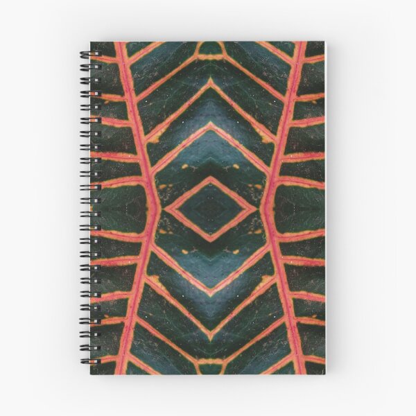 Item preview, Dark green plant with orange-red veins, mirror image designed and sold by lyloubeaupere.