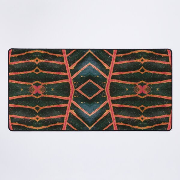 Item preview, Dark green plant with orange-red veins, mirror image designed and sold by lyloubeaupere.
