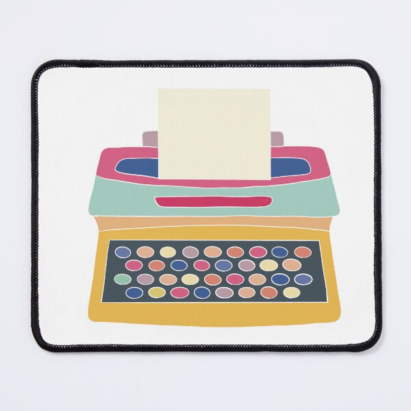 Item preview, Yellow & Pink Retro Typewriter - Colourful Vintage Line Drawing designed and sold by iampaulmorris.