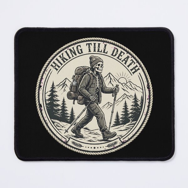Item preview, Hiking Till Death Skeleton Hiker Mountains Outdoor Halloween designed and sold by Moad Fahim.