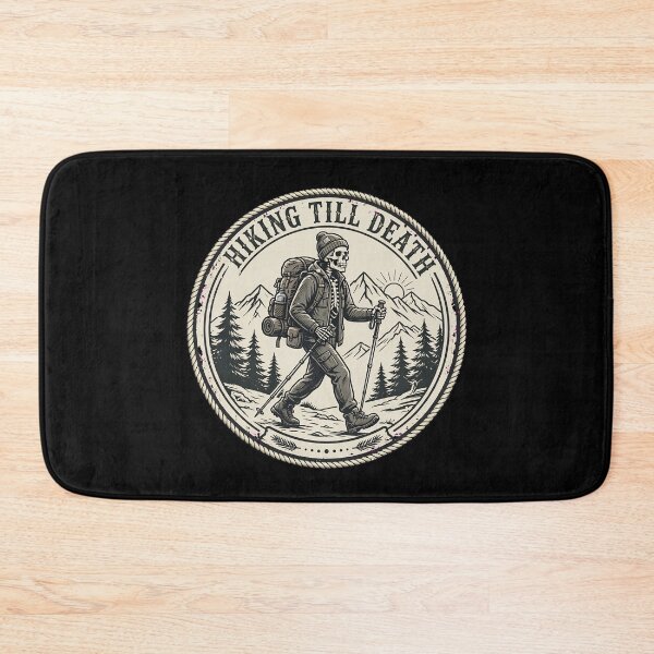 Item preview, Hiking Till Death Skeleton Hiker Mountains Outdoor Halloween designed and sold by Moad Fahim.