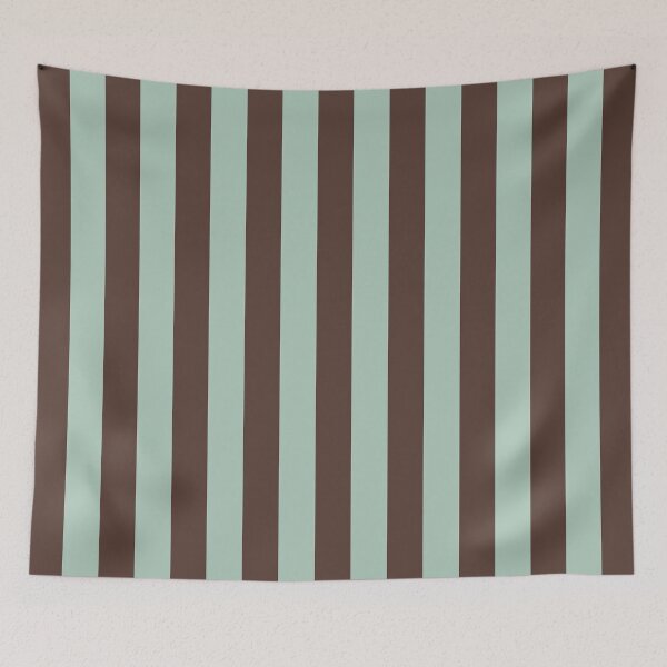 Item preview, Cabana stripes in chocolate brown and mint designed and sold by RishabhArts1.