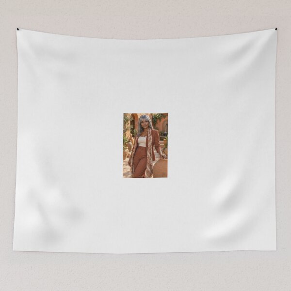 Item preview, Woman in terracotta suit and patterned scarf designed and sold by CathryneDelamort.