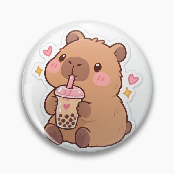 Item preview, cute capybara Drinking Boba Tea Love designed and sold by Artistprinter.