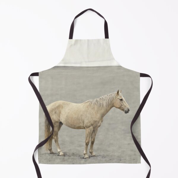 Item preview, Cream Horse Standing in Misty Gray Field Minimal designed and sold by KAMOCHI Art.