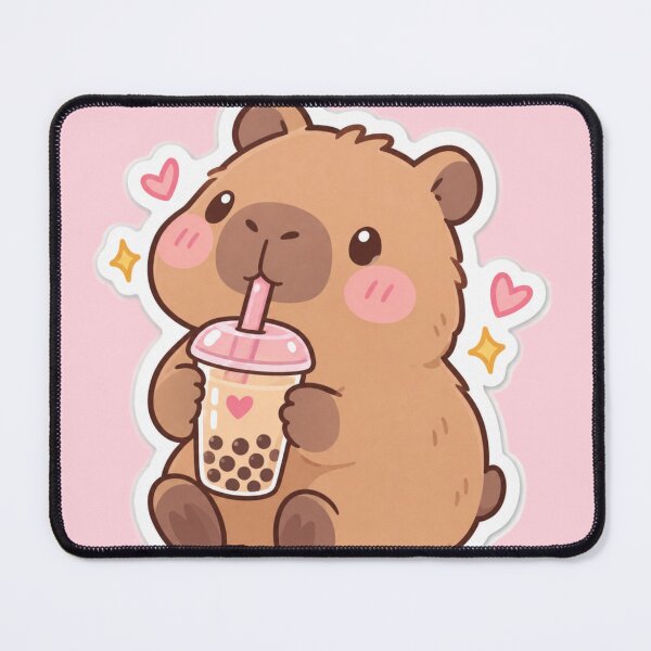 Item preview, cute capybara Drinking Boba Tea Love designed and sold by Artistprinter.