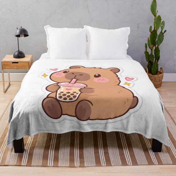 Item preview, cute capybara Drinking Boba Tea Love designed and sold by Artistprinter.