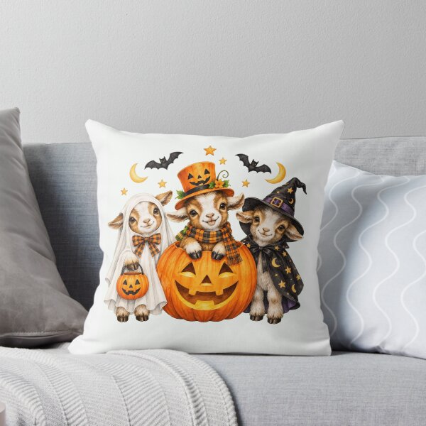 Item preview, Halloween Goats with Pumpkins and Costumes designed and sold by ROUX-ART.