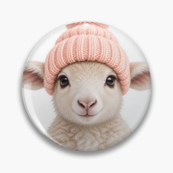 Item preview, Lamb with pink knitted hat designed and sold by LongIslandDesgn.