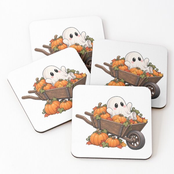 Item preview, Cute Ghost in Pumpkin Wheelbarrow designed and sold by House Of Hauntlings.