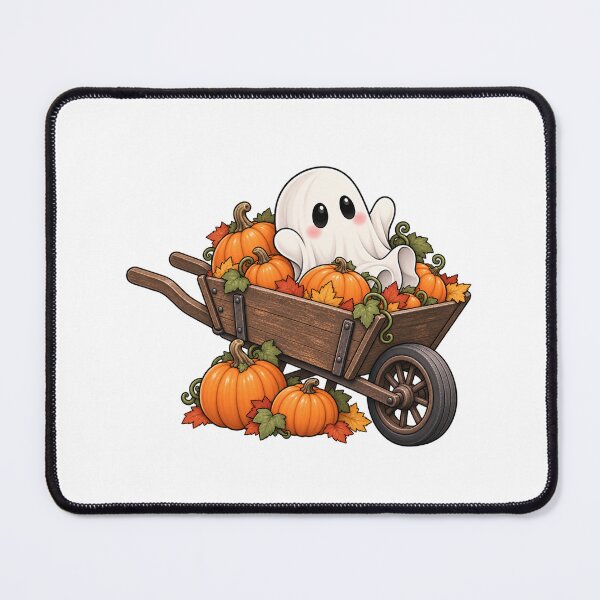 Item preview, Cute Ghost in Pumpkin Wheelbarrow designed and sold by House Of Hauntlings.
