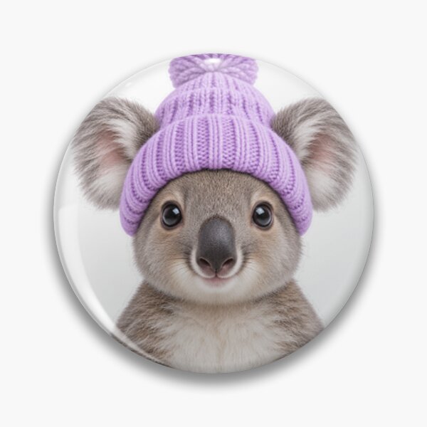 Item preview, Cute koala with a lavender hat designed and sold by LongIslandDesgn.