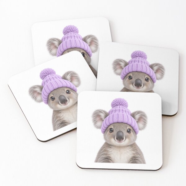 Item preview, Cute koala with a lavender hat designed and sold by LongIslandDesgn.