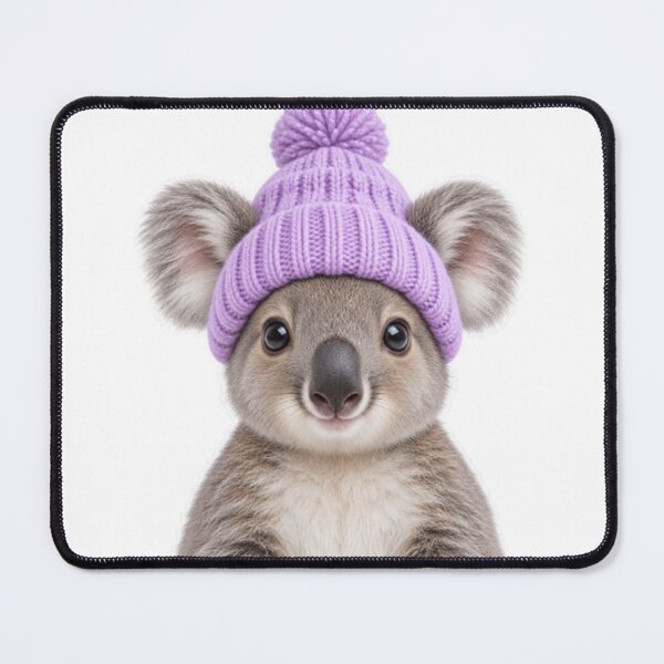 Item preview, Cute koala with a lavender hat designed and sold by LongIslandDesgn.
