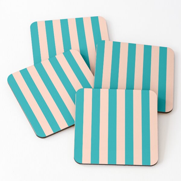 Item preview, Cabana stripes in turquoise and peach designed and sold by RishabhArts1.
