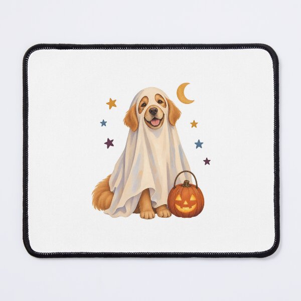 Item preview, Halloween Dogs Pets Golden Retriever Ghost Stars designed and sold by calicito.