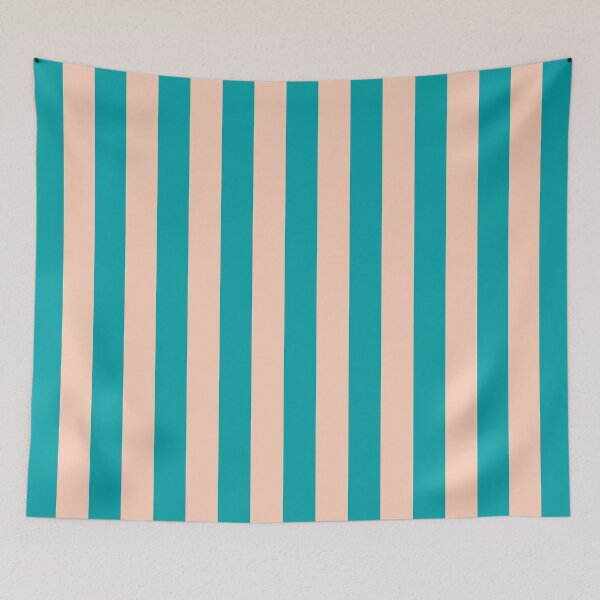 Item preview, Cabana stripes in turquoise and peach designed and sold by RishabhArts1.
