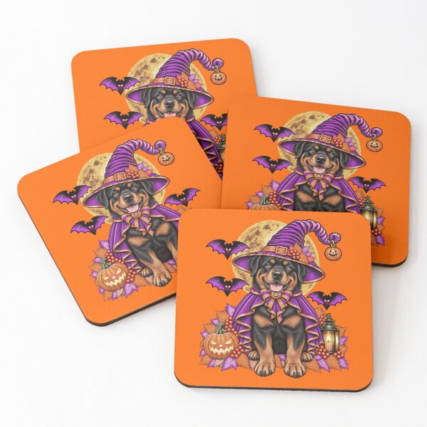 Item preview, Rottweiler Halloween Witch Costume & Spooky Pumpkin designed and sold by PixelsPaws.