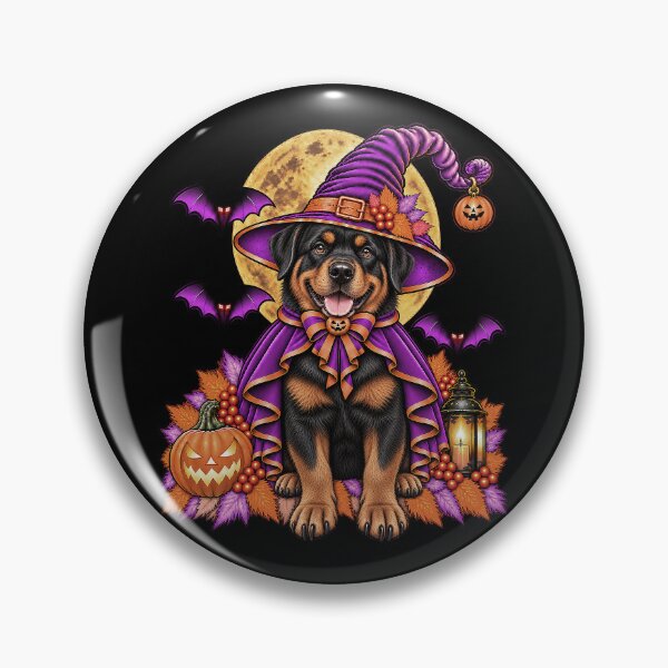 Item preview, Rottweiler Halloween Witch Costume & Spooky Pumpkin designed and sold by PixelsPaws.