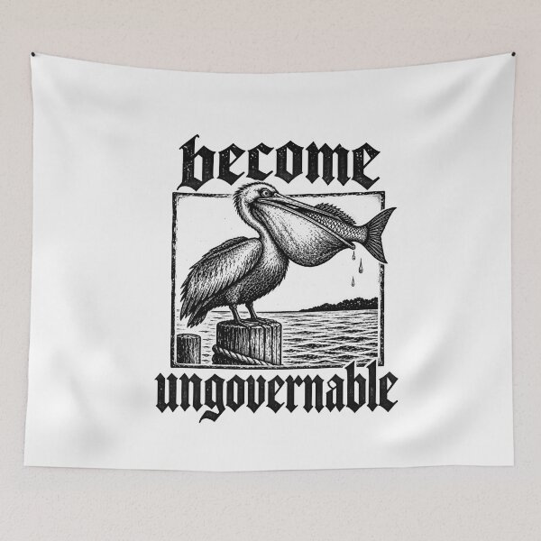 Item preview, Become Ungovernable Funny Pelican Swallowing Fish designed and sold by LASTIQUE-dd.