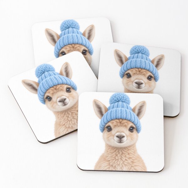 Item preview, Alpaca wearing a blue wool hat designed and sold by LongIslandDesgn.