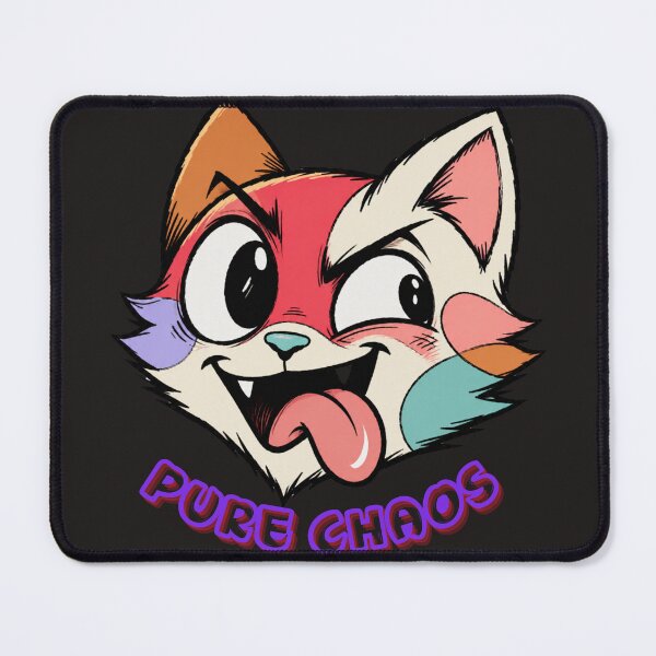 Item preview, Pure Chaos Cat – Colorful Crazy Cartoon Cat Face designed and sold by Mousy17.