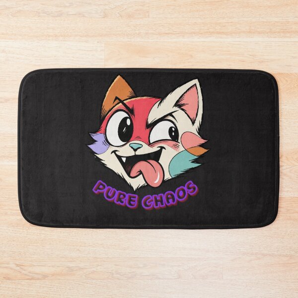 Item preview, Pure Chaos Cat – Colorful Crazy Cartoon Cat Face designed and sold by Mousy17.