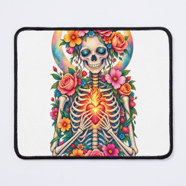 Item preview, Flower wreath skeleton heart fire designed and sold by LongIslandDesgn.