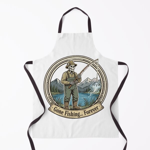Item preview, Gone Fishing Forever Skeleton Fisherman Ghost Halloween Outdoor designed and sold by Moad Fahim.