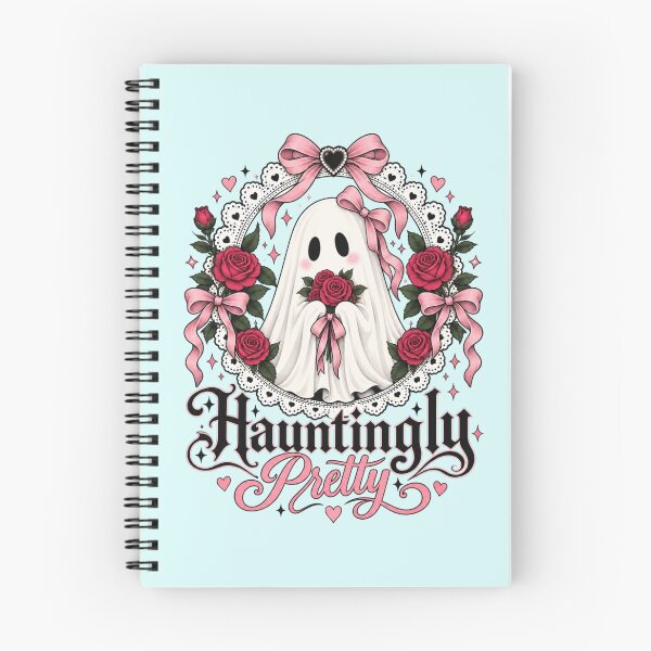 Item preview, Hauntingly Pretty Ghost – Gothic Lace Roses & Pink Bow Halloween Design designed and sold by Sanika arts .