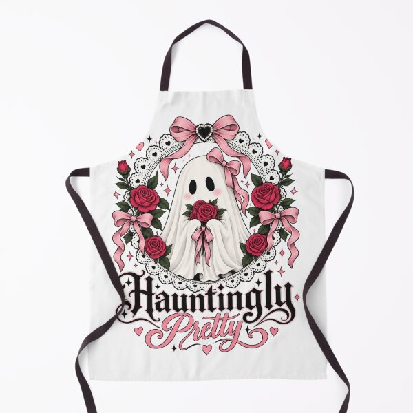 Item preview, Hauntingly Pretty Ghost – Gothic Lace Roses & Pink Bow Halloween Design designed and sold by Sanika arts .