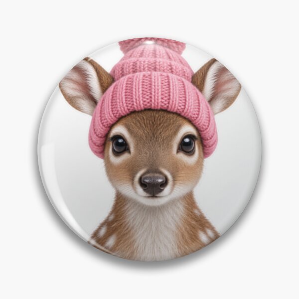 Item preview, Little reindeer with a pink pom-pom hat designed and sold by LongIslandDesgn.