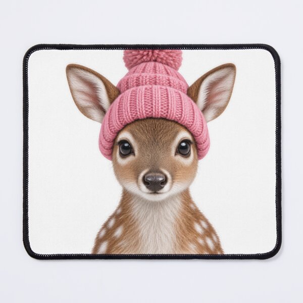 Item preview, Little reindeer with a pink pom-pom hat designed and sold by LongIslandDesgn.