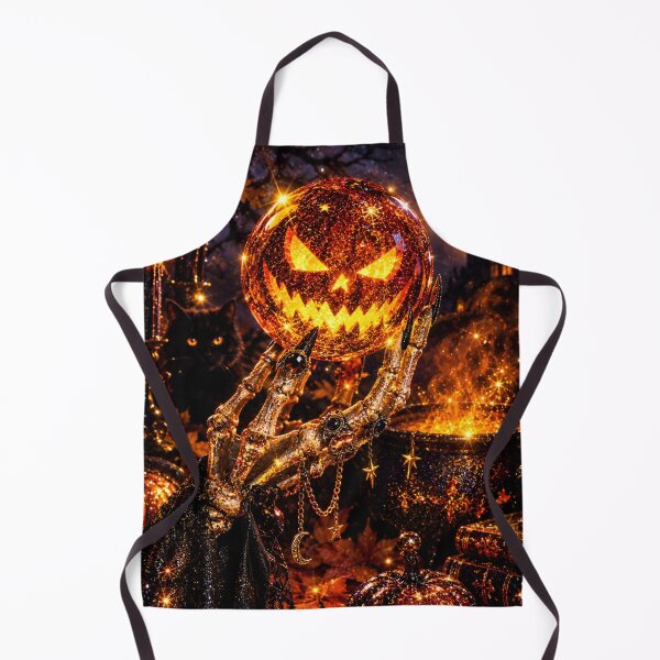 Item preview, Glitter Pumpkin Crystal Ball Skeleton Hand Halloween Witchcraft designed and sold by BloomOfDesign.