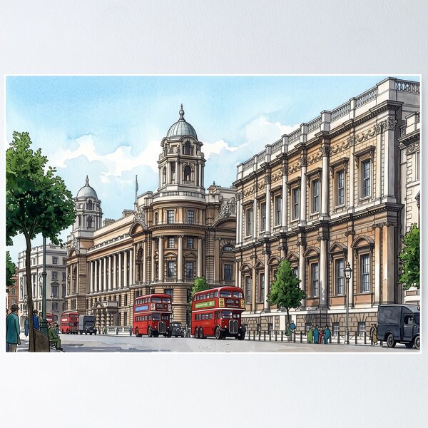 Item preview, Historic Whitehall and Old War Office, London designed and sold by ArtworkNorth.