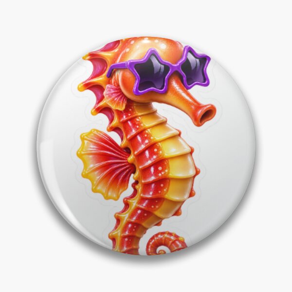 Item preview, Neon seahorse with purple sunglasses designed and sold by LongIslandDesgn.