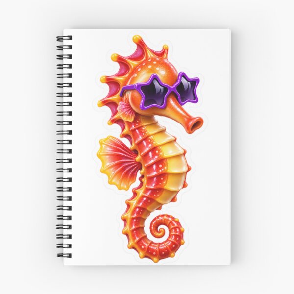 Item preview, Neon seahorse with purple sunglasses designed and sold by LongIslandDesgn.