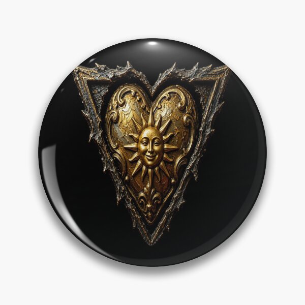 Item preview, Gothic Golden Sun Heart Baroque Celestial Design designed and sold by Breezes-of-Ida.