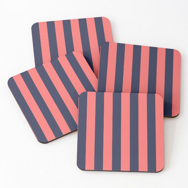 Item preview, Cabana stripes in Navy blue and coral designed and sold by RishabhArts1.