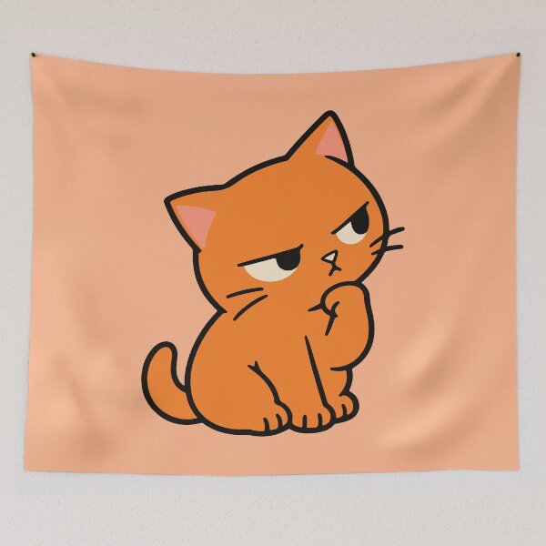 Item preview, Grumpy Orange Cat Cartoon – Sassy Funny Cat designed and sold by MewMade.