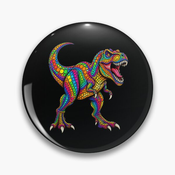 Item preview, Colorful T-Rex Dinosaur Rainbow Dot Art designed and sold by ROUX-ART.