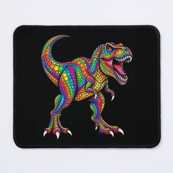 Item preview, Colorful T-Rex Dinosaur Rainbow Dot Art designed and sold by ROUX-ART.