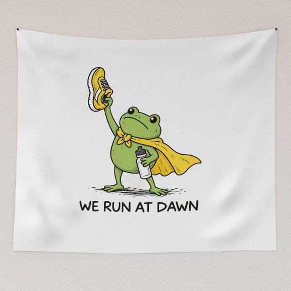 Item preview, We Run At Dawn Funny Runing Frog designed and sold by LASTIQUE-dd.